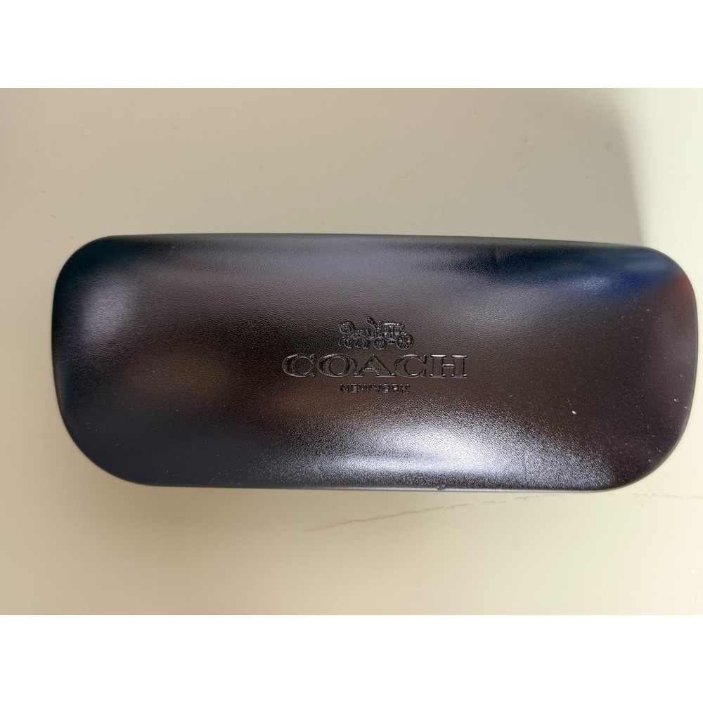 Coach New York Black Hard‎ Clamshell Eyeglass Case Felt Lined Glasses Sunglasses